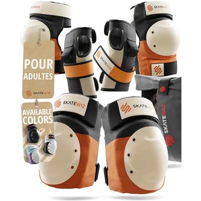 SKATEWIZ Protection Roller Adulte Protection Skateboard Adulte et Adolescents Kit de Genouillère Skateboard e Patin a Roulette Fille Protege Genoux Shield Taille M/L Orange - Publicité SKATEWIZ Protection Roller Adulte Protection Skateboard Adulte et Adolescents Kit de Genouillère Skateboard e Patin a Roulette Fille Protege Genoux Shield Taille M/L Orange - Publicité