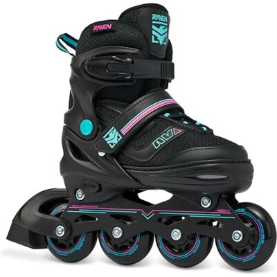 Roller en Ligne Drill Neo Chrome du 34 au 37 Adulte EnfantNoir/Menthe Mixte Taille Ajustable Raven - Publicité Roller en Ligne Drill Neo Chrome du 34 au 37 Adulte EnfantNoir/Menthe Mixte Taille Ajustable Raven - Publicité
