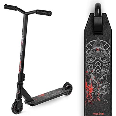 Movino Stunt Trottinette pour enfants Trottinette freestyle ABEC 9 Avec roue de 100 mm Plateau en aluminium 6061 Poids : 2,89 kg Noir - Publicité Movino Stunt Trottinette pour enfants Trottinette freestyle ABEC 9 Avec roue de 100 mm Plateau en aluminium 6061 Poids : 2,89 kg Noir - Publicité