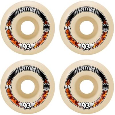 Spitfire Forumla Quatre roues de skateboard 93 radiales souples Blanc 54 mm - Publicité Spitfire Forumla Quatre roues de skateboard 93 radiales souples Blanc 54 mm - Publicité