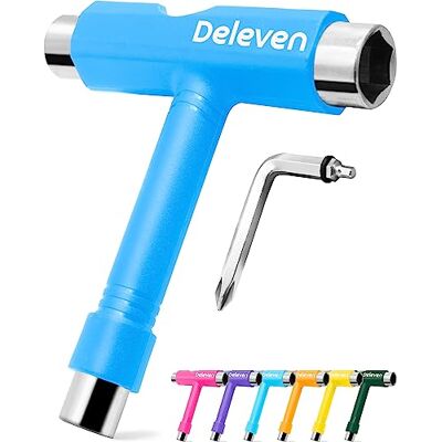 D Deleven Deleven Outil de Skate Tout-en-Un Multifonction Léger et Portable avec Clé Allen 2-en-1 et Tournevis Phillips Ajustez Patins à roulettes, Longboards, Skateboards, Quads, Roues, Trucks et Kingpin - Publicité D Deleven Deleven Outil de Skate Tout-en-Un Multifonction Léger et Portable avec Clé Allen 2-en-1 et Tournevis Phillips Ajustez Patins à roulettes, Longboards, Skateboards, Quads, Roues, Trucks et Kingpin - Publicité