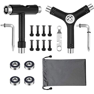CiShow Lot de 15 outils de skateboard multifonctions tout-en-un Outil en Y avec clé Allen et clé hexagonale Accessoires de skateboard Pour longboard, skateboard, scooter - Publicité CiShow Lot de 15 outils de skateboard multifonctions tout-en-un Outil en Y avec clé Allen et clé hexagonale Accessoires de skateboard Pour longboard, skateboard, scooter - Publicité