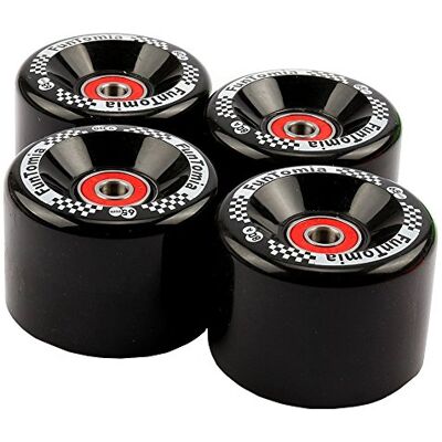 FunTomia Lot de 4 grosses roues de skateboard ou longboard à LED 65 x 45 mm 80 A avecroulements et espaceurs magnétique Mach1®, dureté 80 A, 4x schwarze Rollen - Publicité FunTomia Lot de 4 grosses roues de skateboard ou longboard à LED 65 x 45 mm 80 A avecroulements et espaceurs magnétique Mach1®, dureté 80 A, 4x schwarze Rollen - Publicité