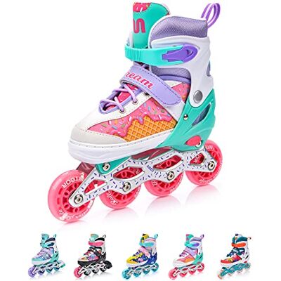Patins à roulettes pour Enfants 4 en 1 réglables 25-37 – Rollers, quads et Glace – Coque Haute Stable, Roues PU, ABEC-7 – par Meteor - Publicité Patins à roulettes pour Enfants 4 en 1 réglables 25-37 – Rollers, quads et Glace – Coque Haute Stable, Roues PU, ABEC-7 – par Meteor - Publicité