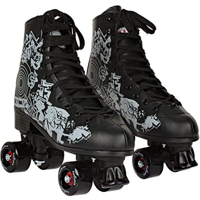 FunTomia Patins à roulettes/Discoroller Pointures 30-44 Patins à roulettes disco Pour l'intérieur et l'extérieur (34, noir) - Publicité FunTomia Patins à roulettes/Discoroller Pointures 30-44 Patins à roulettes disco Pour l'intérieur et l'extérieur (34, noir) - Publicité