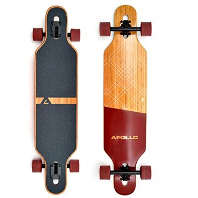 Apollo Planche Longboard Complète, Deck Bambou et Fibre de Verre - Publicité Apollo Planche Longboard Complète, Deck Bambou et Fibre de Verre - Publicité
