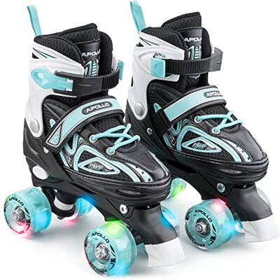 Apollo Patins à roulettes pour Filles et garçons Super Quad X Pro Patins à roulettes LED Confortables et à Taille réglable Tailles 31 à 42 - Publicité Apollo Patins à roulettes pour Filles et garçons Super Quad X Pro Patins à roulettes LED Confortables et à Taille réglable Tailles 31 à 42 - Publicité