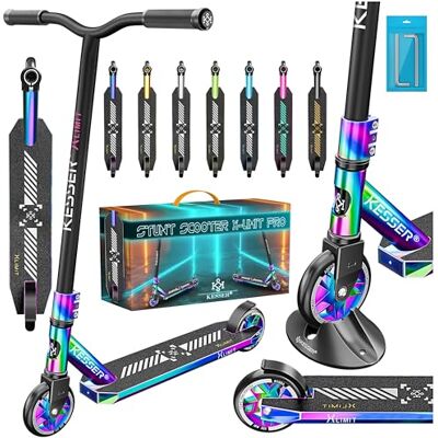 KESSER® Trougetinette de Freestyle X-Limit-Pro 360Ḟ Direction trougetinette Funscooter trougetinette de Freestyle avec béquille ABEC 9 roulements à Billes, Roues en PU 110 mm, Arc en Ciel - Publicité KESSER® Trougetinette de Freestyle X-Limit-Pro 360Ḟ Direction trougetinette Funscooter trougetinette de Freestyle avec béquille ABEC 9 roulements à Billes, Roues en PU 110 mm, Arc en Ciel - Publicité