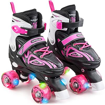 Apollo Patins à roulettes Filles et Garçons Super Quad X Pro Réglables pour Enfants – Roller Enfants Garçons et Filles LED Confortables et à Taille Réglable Patins à roulettes Tailles 31-42 - Publicité Apollo Patins à roulettes Filles et Garçons Super Quad X Pro Réglables pour Enfants – Roller Enfants Garçons et Filles LED Confortables et à Taille Réglable Patins à roulettes Tailles 31-42 - Publicité
