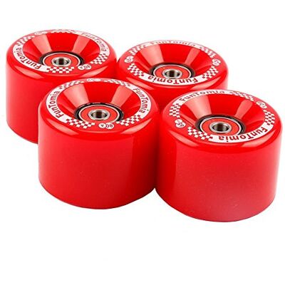 FunTomia Lot de 4 grosses roues de skateboard ou longboard à LED 65 x 45 mm 80 A avecroulements et espaceurs magnétique Mach1®, dureté 80 A, 4x rote Rollen - Publicité FunTomia Lot de 4 grosses roues de skateboard ou longboard à LED 65 x 45 mm 80 A avecroulements et espaceurs magnétique Mach1®, dureté 80 A, 4x rote Rollen - Publicité