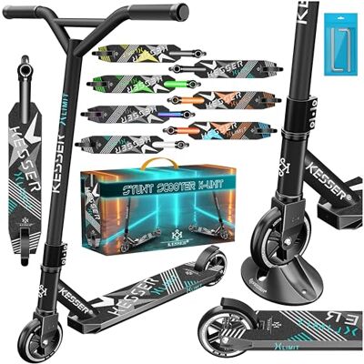 KESSER® Trottinette Freestyle Trottinette Freestyle X-Limit Direction à 360° Roulements à Billes ABEC 9 de 100 mm Roues en polyuréthane Robuste Noir - Publicité KESSER® Trottinette Freestyle Trottinette Freestyle X-Limit Direction à 360° Roulements à Billes ABEC 9 de 100 mm Roues en polyuréthane Robuste Noir - Publicité