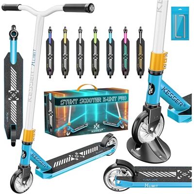 KESSER® Trougetinette de Freestyle X-Limit-Pro 360Ḟ Direction trougetinette Funscooter trougetinette de Freestyle avec béquille ABEC 9 roulements à Billes, Roues en PU 110 mm, Blue/Blanc - Publicité KESSER® Trougetinette de Freestyle X-Limit-Pro 360Ḟ Direction trougetinette Funscooter trougetinette de Freestyle avec béquille ABEC 9 roulements à Billes, Roues en PU 110 mm, Blue/Blanc - Publicité
