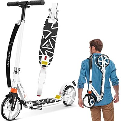 KESSER® trougetinette de Ville Trougetinette Roues 205 mm en PU Big Wheel trougetinette Pro-S avec Double Suspension, trougetinette de Ville Trougetinette Pliable et réglable en Hauteur, Blanc - Publicité KESSER® trougetinette de Ville Trougetinette Roues 205 mm en PU Big Wheel trougetinette Pro-S avec Double Suspension, trougetinette de Ville Trougetinette Pliable et réglable en Hauteur, Blanc - Publicité