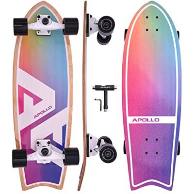 Apollo Surf Skateboard Enfant À Partir De 6 Ans Mini Longboard Enfant Mini CruiserBoard pour L’Entraînement Au Surf Carving Et Pumping Essieu Style Surf De Haute Qualité Skateboard Adulte - Publicité Apollo Surf Skateboard Enfant À Partir De 6 Ans Mini Longboard Enfant Mini CruiserBoard pour L’Entraînement Au Surf Carving Et Pumping Essieu Style Surf De Haute Qualité Skateboard Adulte - Publicité