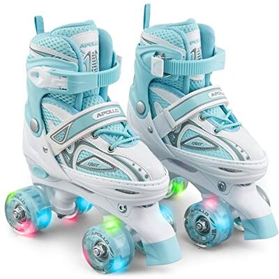 Apollo Patins à roulettes Filles et Garçons Super Quad X Pro Réglables pour Enfants – Roller Enfants Garçons et Filles LED Confortables et à Taille Réglable Patins à roulettes Tailles 31-42 - Publicité Apollo Patins à roulettes Filles et Garçons Super Quad X Pro Réglables pour Enfants – Roller Enfants Garçons et Filles LED Confortables et à Taille Réglable Patins à roulettes Tailles 31-42 - Publicité