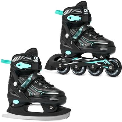 Croxer Optima - Patins 2-en-1 - Noir/Menthe - Taille 39/42 - Publicité Croxer Optima - Patins 2-en-1 - Noir/Menthe - Taille 39/42 - Publicité