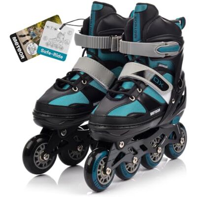 meteor® Patins à roulettes pour enfants, jeunes et adultes Idéal pour les garçons et les filles Taille ajustable (ROX Turquoise, S) - Publicité meteor® Patins à roulettes pour enfants, jeunes et adultes Idéal pour les garçons et les filles Taille ajustable (ROX Turquoise, S) - Publicité