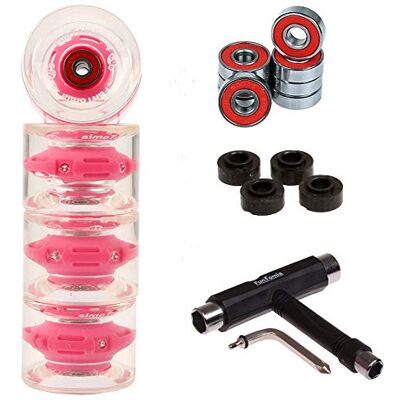 FunTomia Lot de 4 roues LED pour longboard/skateboard (Big Wheels) 70 x 51 mm 80 A avec roulements ABEC-9 et espaceurs en métal Dureté 80 A + clé T-Tool - Publicité FunTomia Lot de 4 roues LED pour longboard/skateboard (Big Wheels) 70 x 51 mm 80 A avec roulements ABEC-9 et espaceurs en métal Dureté 80 A + clé T-Tool - Publicité