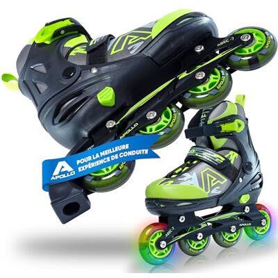 Apollo Champion Roller à Taille Réglable pour Enfants, Femmes et Hommes (31-42), avec Roues LED, Haute Qualité - Publicité Apollo Champion Roller à Taille Réglable pour Enfants, Femmes et Hommes (31-42), avec Roues LED, Haute Qualité - Publicité