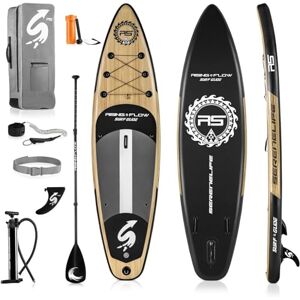 SereneLife SLSUPB754 - Planche de Paddle 10,5 pi - Incl. accessoires - Max 136kg - Marron - Publicité SereneLife SLSUPB754 - Planche de Paddle 10,5 pi - Incl. accessoires - Max 136kg - Marron - Publicité