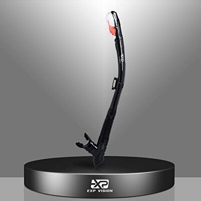EXP VISION Tuba sec pour adulte Tuba de plongée sans respiration En silicone de qualité alimentaire Embout buccal Valve supérieure et clip de sangle de tête pour la plongée avec tuba et la - Publicité EXP VISION Tuba sec pour adulte Tuba de plongée sans respiration En silicone de qualité alimentaire Embout buccal Valve supérieure et clip de sangle de tête pour la plongée avec tuba et la - Publicité