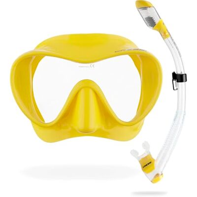 Ensemble Combo CRESSI F1 - Masque sans cadre et tuba pour plongée - Publicité Ensemble Combo CRESSI F1 - Masque sans cadre et tuba pour plongée - Publicité