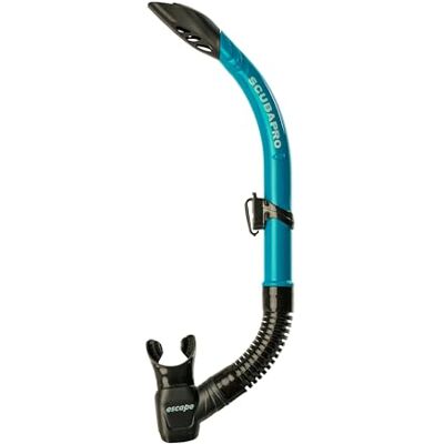 SCUBAPRO Escape Tuba semi-sec avec valve de purge et protection contre les éclaboussures, turquoise - Publicité SCUBAPRO Escape Tuba semi-sec avec valve de purge et protection contre les éclaboussures, turquoise - Publicité