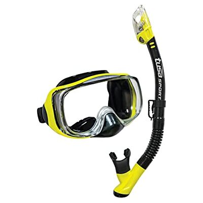 TUSA Sport UC3325 Mask and Snorkel Set Adult Pro Black/Flash Yellow - Publicité TUSA Sport UC3325 Mask and Snorkel Set Adult Pro Black/Flash Yellow - Publicité