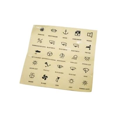 Lalizas Pictogrammes autocollants transparent pour interrupteurs étanches Set de 25 pictos - Publicité Lalizas Pictogrammes autocollants transparent pour interrupteurs étanches Set de 25 pictos - Publicité
