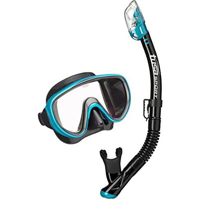 Tusa Serene Ensemble Masque de Plongee et Tuba pour Adulte – Choix de Couleurs (Noir/Vert Océan) - Publicité Tusa Serene Ensemble Masque de Plongee et Tuba pour Adulte – Choix de Couleurs (Noir/Vert Océan) - Publicité