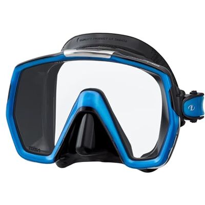 Tusa M1001 Freedom HD Scuba Diving Mask Black Silicone Fish Tail Blue - Publicité Tusa M1001 Freedom HD Scuba Diving Mask Black Silicone Fish Tail Blue - Publicité