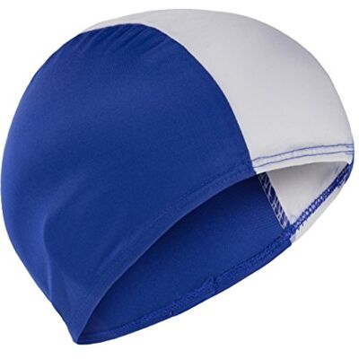 Fashy Bonnet de bain en tissu pour adultes et enfants, Blue & White - Publicité Fashy Bonnet de bain en tissu pour adultes et enfants, Blue & White - Publicité