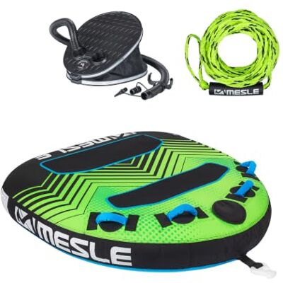 Mesle Pack Bouée Tractée Vapor 2-3 Personnes avec Corde, Gonflable Bouée Bateau & Jet Ski Nautique - Publicité Mesle Pack Bouée Tractée Vapor 2-3 Personnes avec Corde, Gonflable Bouée Bateau & Jet Ski Nautique - Publicité