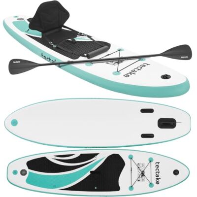 tectake® Stand-up Paddle Gonflable, Siège de Kayak, Support caméra, 288cm Stable et léger, Surface antidérapante, Kit complet avec Pagaie double réglable et Sac à dos, Matériau Drop-Stitch, Max 200Kg - Publicité tectake® Stand-up Paddle Gonflable, Siège de Kayak, Support caméra, 288cm Stable et léger, Surface antidérapante, Kit complet avec Pagaie double réglable et Sac à dos, Matériau Drop-Stitch, Max 200Kg - Publicité