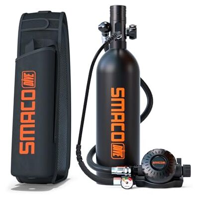 SMACO Mini Bouteille de Plongée Rechargeable 1L Petite Bouteille de Plongee sous-Marine Mini Bouteille d'oxygène Plongee pour Respirer sous l'eau Nettoyage du Bateau Source d'air de Secours S400 Pro - Publicité SMACO Mini Bouteille de Plongée Rechargeable 1L Petite Bouteille de Plongee sous-Marine Mini Bouteille d'oxygène Plongee pour Respirer sous l'eau Nettoyage du Bateau Source d'air de Secours S400 Pro - Publicité