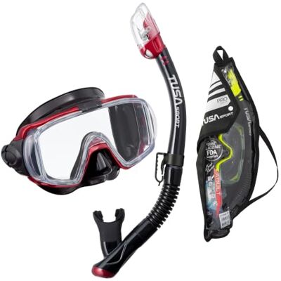 Tusa Sport Dive Mask and Snorkel Set Adult Black Series (UC3125) Black/Metallic Dark Red - Publicité Tusa Sport Dive Mask and Snorkel Set Adult Black Series (UC3125) Black/Metallic Dark Red - Publicité