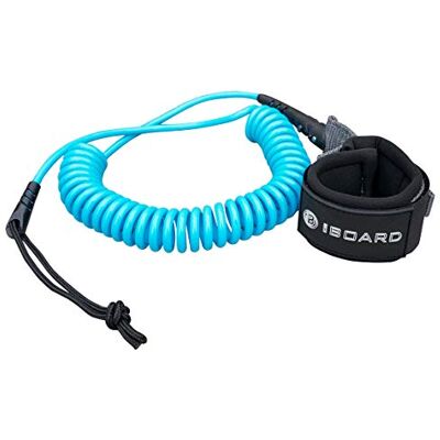iBOARD Laisse de planche à pagaie, laisse de surf à tour unique pour longboard, paddleboard, planche de surf de 5,5 mm Corde enroulée de 3 m Noir et bleu - Publicité iBOARD Laisse de planche à pagaie, laisse de surf à tour unique pour longboard, paddleboard, planche de surf de 5,5 mm Corde enroulée de 3 m Noir et bleu - Publicité