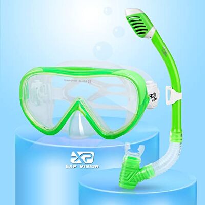 Vision Ensemble de Tuba pour Enfants, Masque de plongée Anti-buée et Tuba Sec pour Les Jeunes, Masque de Natation en Verre trempé pour Enfants - Publicité Vision Ensemble de Tuba pour Enfants, Masque de plongée Anti-buée et Tuba Sec pour Les Jeunes, Masque de Natation en Verre trempé pour Enfants - Publicité