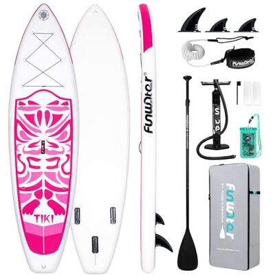 FunWater Planche de Stand Up Paddle Board Gonflable Ultra-Légère avec Accessoires, Réglables Paddle, Sac à Dos Surf, Pompe, Sac à Téléphone, Sangle Cheville Laisse, Tapis Antidérapant, pour Adultes - Publicité FunWater Planche de Stand Up Paddle Board Gonflable Ultra-Légère avec Accessoires, Réglables Paddle, Sac à Dos Surf, Pompe, Sac à Téléphone, Sangle Cheville Laisse, Tapis Antidérapant, pour Adultes - Publicité