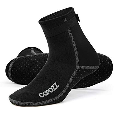 Copozz Chaussettes de plongée en néoprène 3 mm, Noir, L - Publicité Copozz Chaussettes de plongée en néoprène 3 mm, Noir, L - Publicité