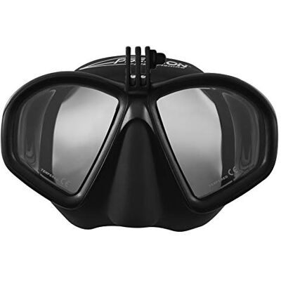EPSEALON Masque de Plongée Seaquest Motion Idéal pour la Chasse sous-Marine avec Support pour Go Pro Silicone Hypoallergénique + Cerclage en Polycarbonate Fat Strap Noir 300 g - Publicité EPSEALON Masque de Plongée Seaquest Motion Idéal pour la Chasse sous-Marine avec Support pour Go Pro Silicone Hypoallergénique + Cerclage en Polycarbonate Fat Strap Noir 300 g - Publicité