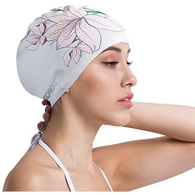 COPOZZ Bonnet de bain adulte unisexe imperméable pour homme et femme Cheveux longs en silicone Bonnet de bain pour hommes et femmes (cerise) - Publicité COPOZZ Bonnet de bain adulte unisexe imperméable pour homme et femme Cheveux longs en silicone Bonnet de bain pour hommes et femmes (cerise) - Publicité