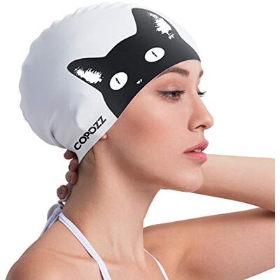 COPOZZ Bonnet de bain adulte unisexe étanche pour homme et femme Cheveux longs en silicone Bonnet de bain pour homme et femme - Publicité COPOZZ Bonnet de bain adulte unisexe étanche pour homme et femme Cheveux longs en silicone Bonnet de bain pour homme et femme - Publicité