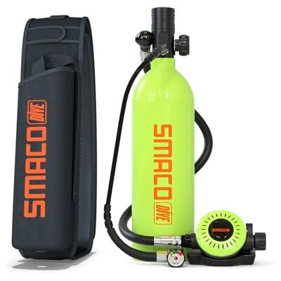 SMACO Mini Bouteille de Plongée Rechargeable 1L Petite Bouteille de Plongee sous-Marine Mini Bouteille d'oxygène Plongee pour Respirer sous l'eau Nettoyage du Bateau Source d'air de Secours S400 Pro - Publicité SMACO Mini Bouteille de Plongée Rechargeable 1L Petite Bouteille de Plongee sous-Marine Mini Bouteille d'oxygène Plongee pour Respirer sous l'eau Nettoyage du Bateau Source d'air de Secours S400 Pro - Publicité