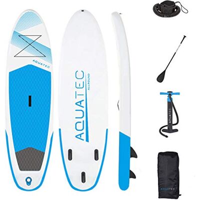AQUATEC Planche Gonflable Stand Up Paddle Board Sup 320cm ou 350cm avec Pagaie Réglable, Sac à Dos PVC & Pompe Double Action - Publicité AQUATEC Planche Gonflable Stand Up Paddle Board Sup 320cm ou 350cm avec Pagaie Réglable, Sac à Dos PVC & Pompe Double Action - Publicité