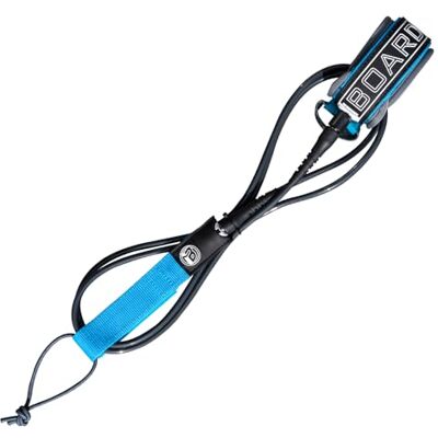 iBOARD Laisse de planche de surf de 7 mm, corde droite en polyuréthane, 3 couches d'autocollants magiques de qualité supérieure, avec double tête rotative en acier inoxydable (bleu et gris) - Publicité iBOARD Laisse de planche de surf de 7 mm, corde droite en polyuréthane, 3 couches d'autocollants magiques de qualité supérieure, avec double tête rotative en acier inoxydable (bleu et gris) - Publicité