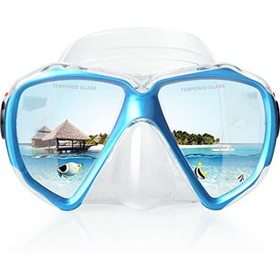 Vision Masque de plongée,180°View HD Masque de Snorkeling/Plongée, Anti-Buée Lunettes de plongée et Anti-Fuite Masque de plongée en apnée Set de Plongée pour Adultes et Enfants (Lake Blue) - Publicité Vision Masque de plongée,180°View HD Masque de Snorkeling/Plongée, Anti-Buée Lunettes de plongée et Anti-Fuite Masque de plongée en apnée Set de Plongée pour Adultes et Enfants (Lake Blue) - Publicité