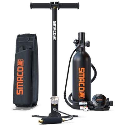 SMACO Mini Bouteille de Plongée Rechargeable 1L Petite Bouteille de Plongee sous-Marine Mini Bouteille d'oxygène Plongee pour Respirer sous l'eau Nettoyage du Bateau Source d'air de Secours S400 Pro - Publicité SMACO Mini Bouteille de Plongée Rechargeable 1L Petite Bouteille de Plongee sous-Marine Mini Bouteille d'oxygène Plongee pour Respirer sous l'eau Nettoyage du Bateau Source d'air de Secours S400 Pro - Publicité
