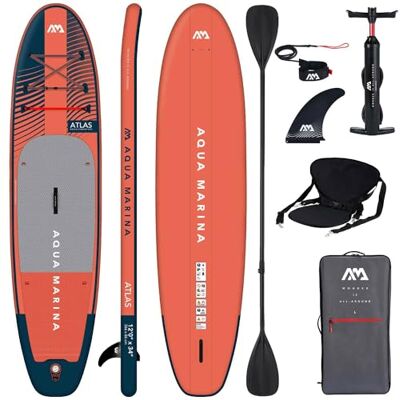 Aqua Marina Paddle gonflable Aquamarina Atlas 2021 Pack complet 366 x 86 x 15 cm avec sicge kayak et double pagaie - Publicité Aqua Marina Paddle gonflable Aquamarina Atlas 2021 Pack complet 366 x 86 x 15 cm avec sicge kayak et double pagaie - Publicité