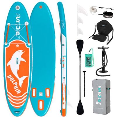 FunWater Planche de Surf Gonflable Accessoire Complet Pagaie réglable,Pompe,Sac à Dos de Voyage,Laisse de sécurité,Étui étanche - Publicité FunWater Planche de Surf Gonflable Accessoire Complet Pagaie réglable,Pompe,Sac à Dos de Voyage,Laisse de sécurité,Étui étanche - Publicité